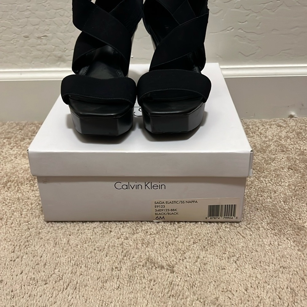 Calvin Klein Women's Black platform Sandals